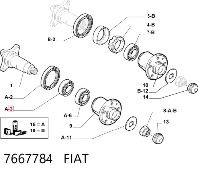 Подшипник дифференциала переднего моста FIAT 7667784