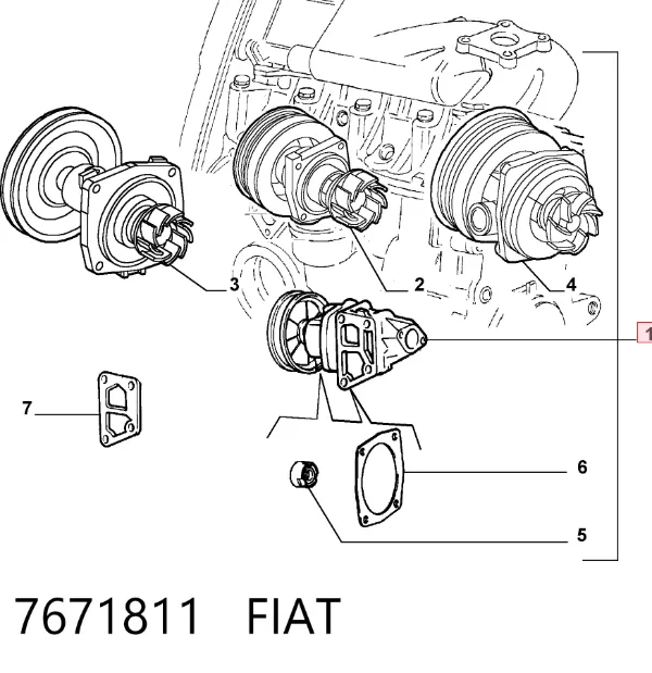 Помпа 7671811 Fiat/Alfa/Lancia