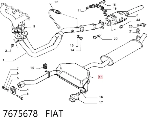 Глушитель, центральная и задняя часть 7675678 Fiat/Alfa/Lancia