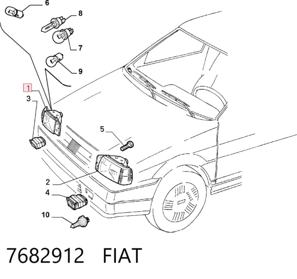 Правая фара 7675195 Peugeot/Citroen