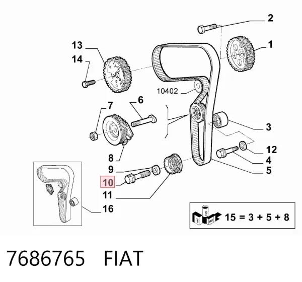 Болт шкива коленвала 7686765 Fiat/Alfa/Lancia