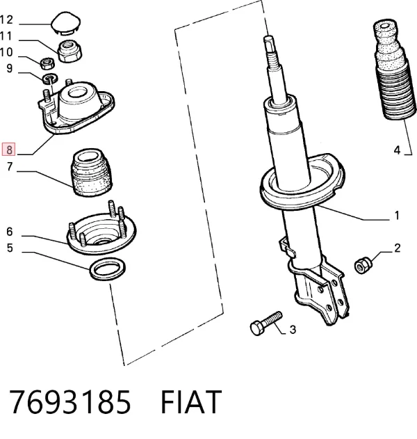 Опора переднего амортизатора 7693185 Fiat/Alfa/Lancia