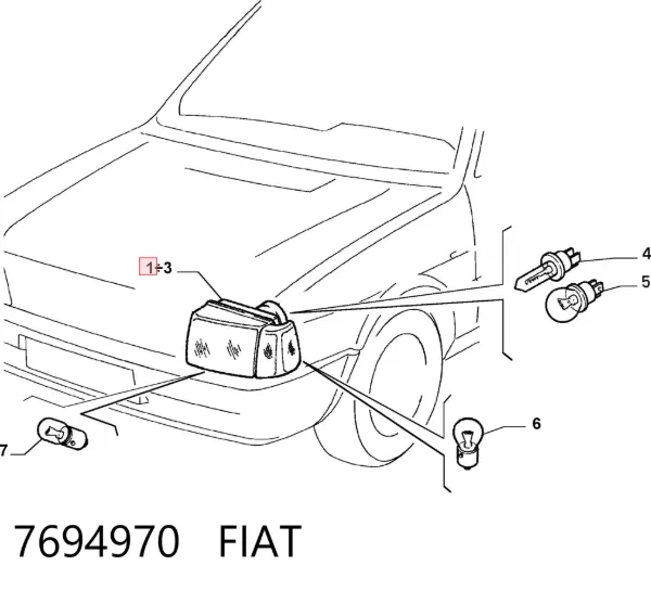 Левая фара 7694970 Fiat/Alfa/Lancia