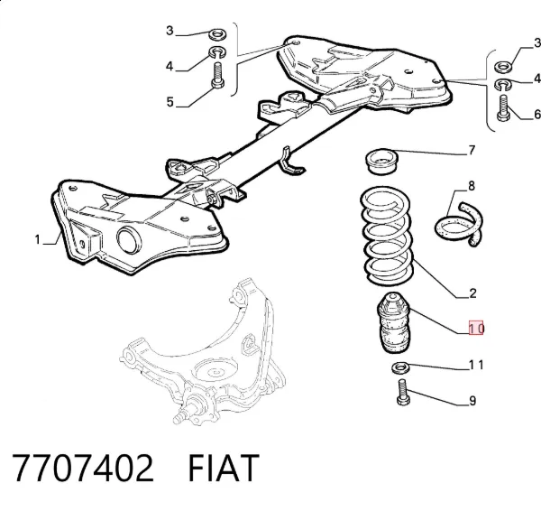 Отбойник амортизатора заднего 7707402 Fiat/Alfa/Lancia