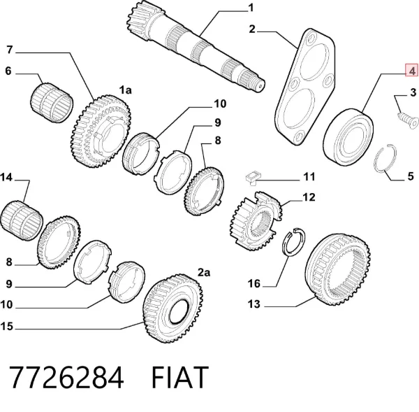 Подшипник вторичного вала КПП 7726284 Fiat/Alfa/Lancia
