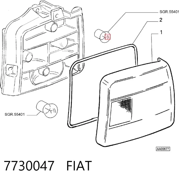 Фонарь задний левый 7730047 Fiat/Alfa/Lancia