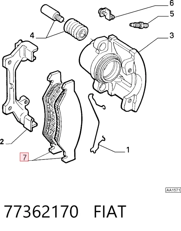 Передние тормозные колодки 77362170 Fiat/Alfa/Lancia