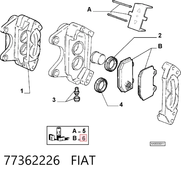 Передние тормозные колодки 77362226 Fiat/Alfa/Lancia