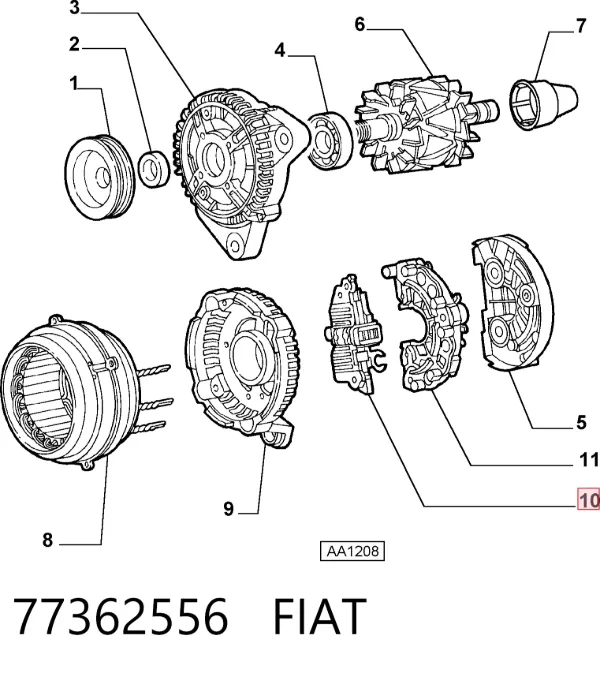 Реле генератора 77362556 Fiat/Alfa/Lancia