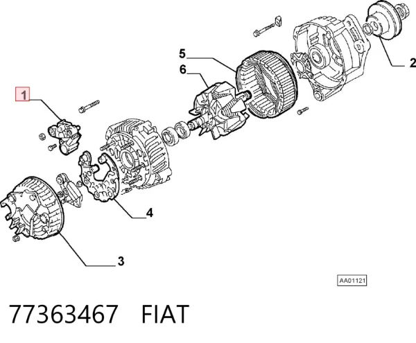 Реле генератора 77363467 Fiat/Alfa/Lancia