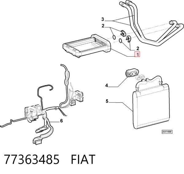 Радиатор печки 77363485 Fiat/Alfa/Lancia