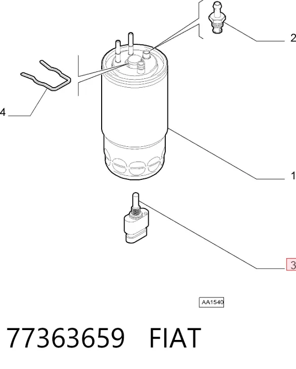 Датчик уровня воды топливного фильтра 77363659 Fiat/Alfa/Lancia
