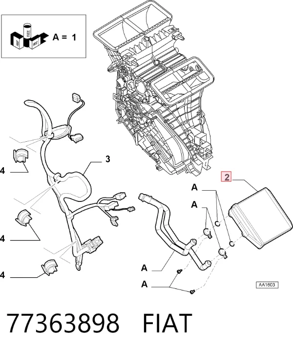 Радиатор печки 77363898 Fiat/Alfa/Lancia