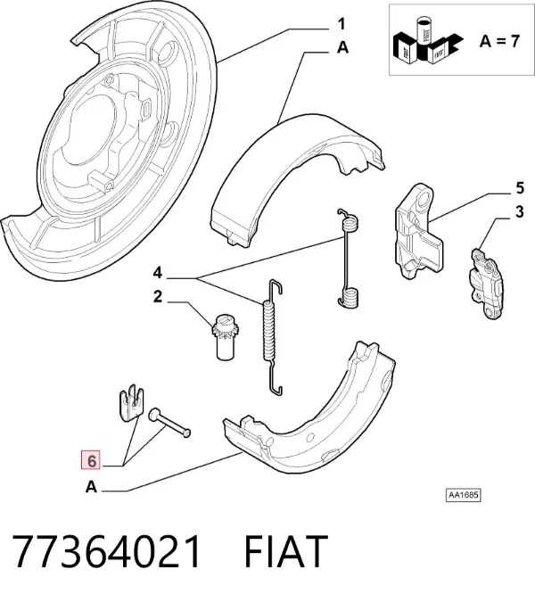 Ремкомплект ручника 77364021 Fiat/Alfa/Lancia