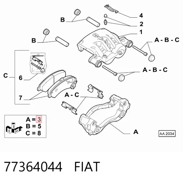 Скоба суппорта 77364044 Fiat/Alfa/Lancia