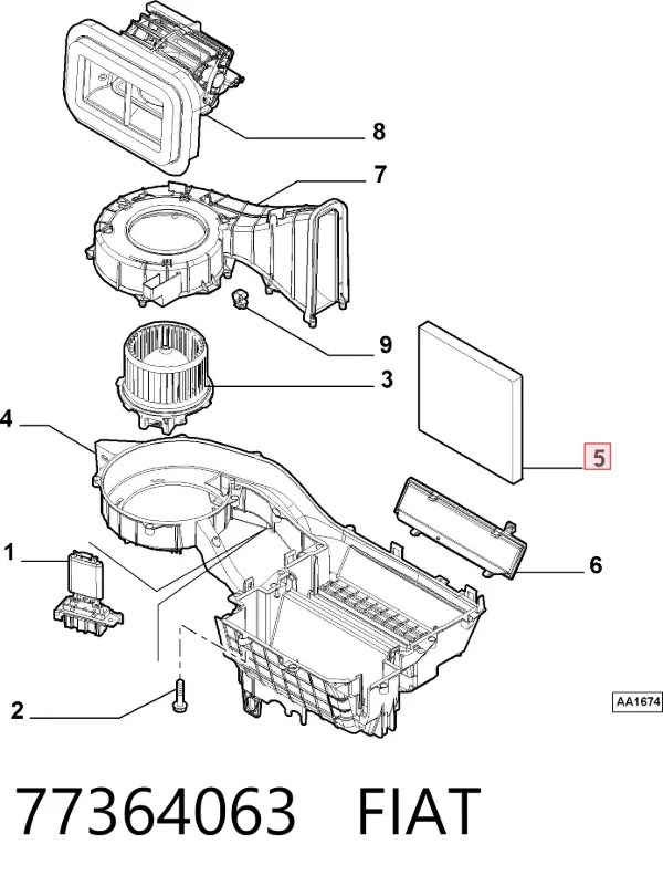 Фильтр салона 77364063 Fiat/Alfa/Lancia