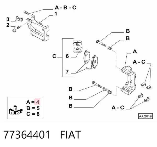 Скоба суппорта 77364401 Fiat/Alfa/Lancia