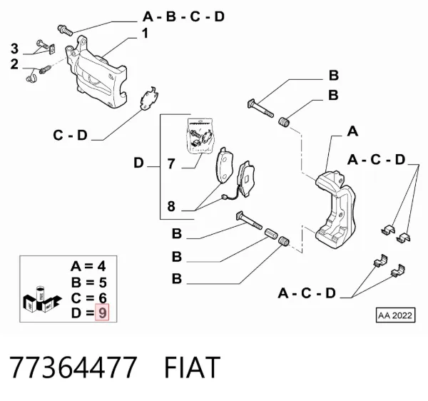 Передние тормозные колодки 77364477 Fiat/Alfa/Lancia