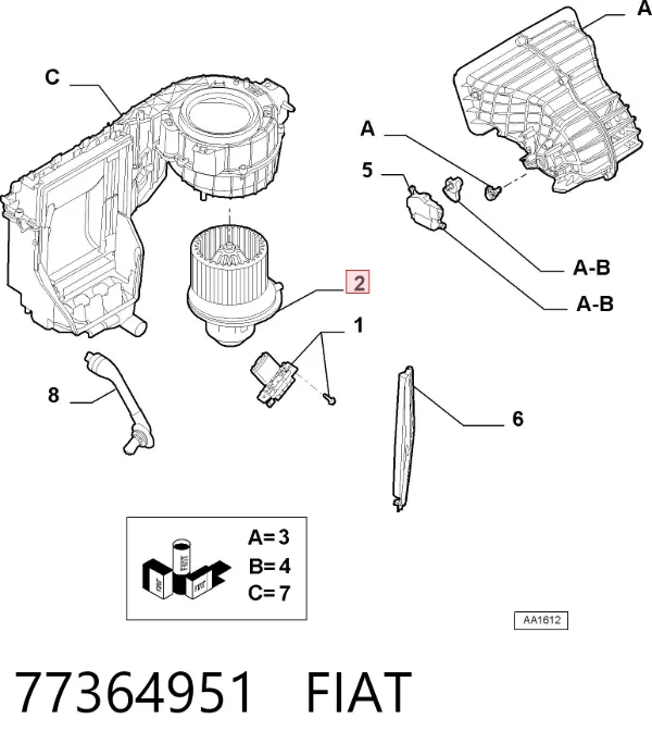 Вентилятор печки 77364951 Fiat/Alfa/Lancia