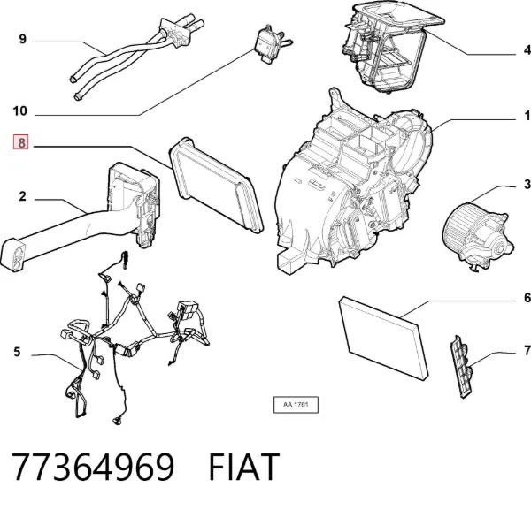 Радиатор печки 77364969 Fiat/Alfa/Lancia