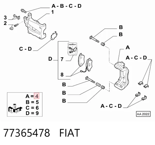 Скоба суппорта 77365478 Fiat/Alfa/Lancia
