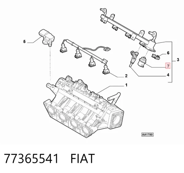 Регулятор давления топлива 77365541 Fiat/Alfa/Lancia