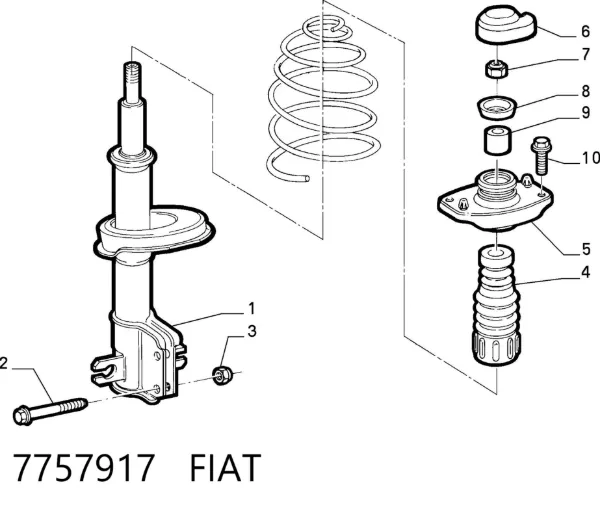 Буфер (отбойник) амортизатора переднего + пыльник 7757917 Fiat/Alfa/Lancia