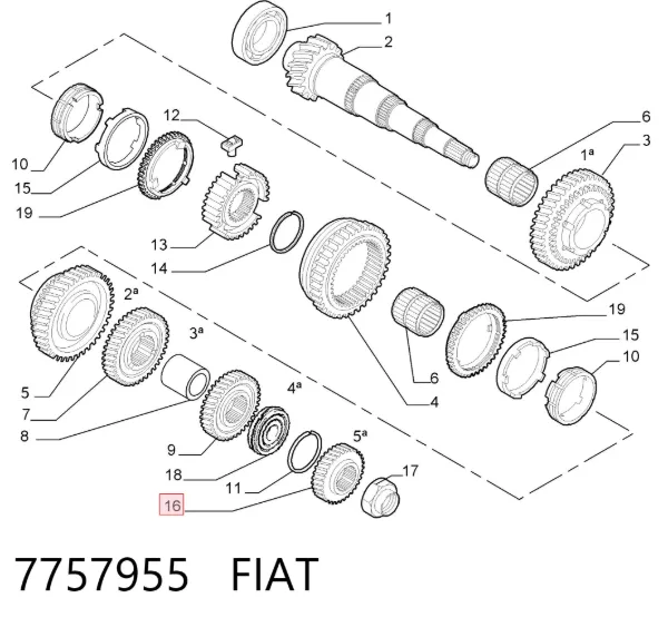 Шестерня 5-й передачи ведомая 7757955 Fiat/Alfa/Lancia