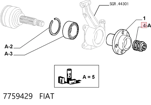 Гайка передней ступицы 7759429 Fiat/Alfa/Lancia