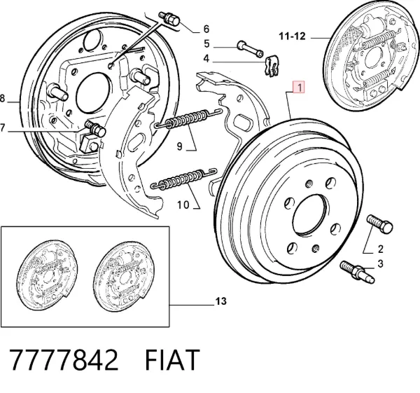 Тормозной барабан 7777842 Fiat/Alfa/Lancia
