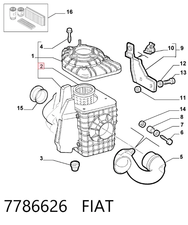 Воздушный фильтр 7786626 Fiat/Alfa/Lancia
