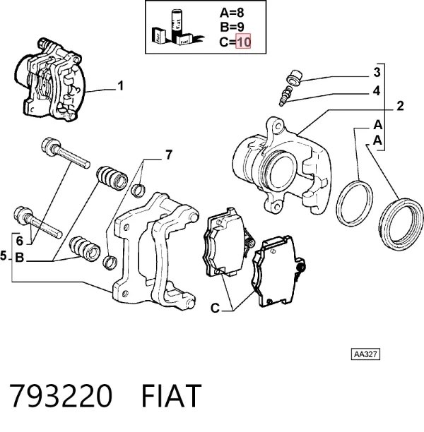 Передние тормозные колодки 793220 Fiat/Alfa/Lancia