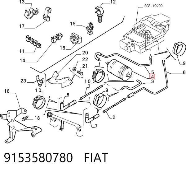 Топливный фильтр 9153580780 Fiat/Alfa/Lancia