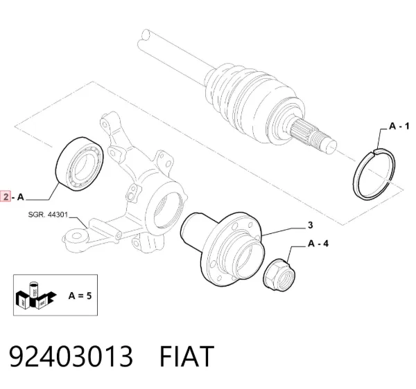 Подшипник ступицы 92403013 Fiat/Alfa/Lancia