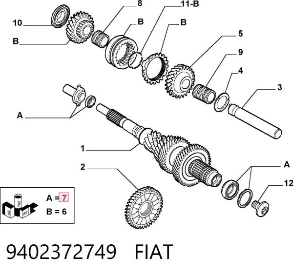 Подшипник первичного вала КПП 9402372749 Fiat/Alfa/Lancia