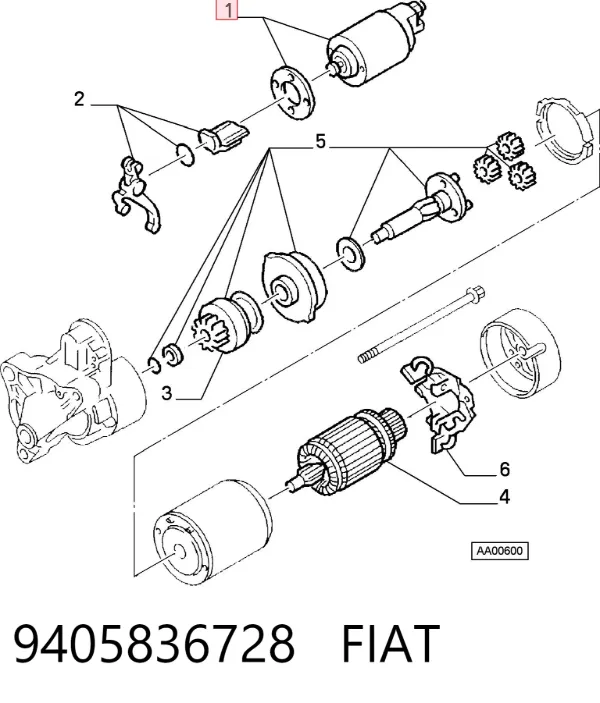 Втягивающее реле стартера 9405836728 Fiat/Alfa/Lancia