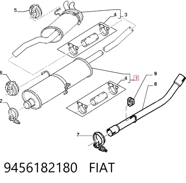 Центральная часть глушителя 9456182180 Fiat/Alfa/Lancia