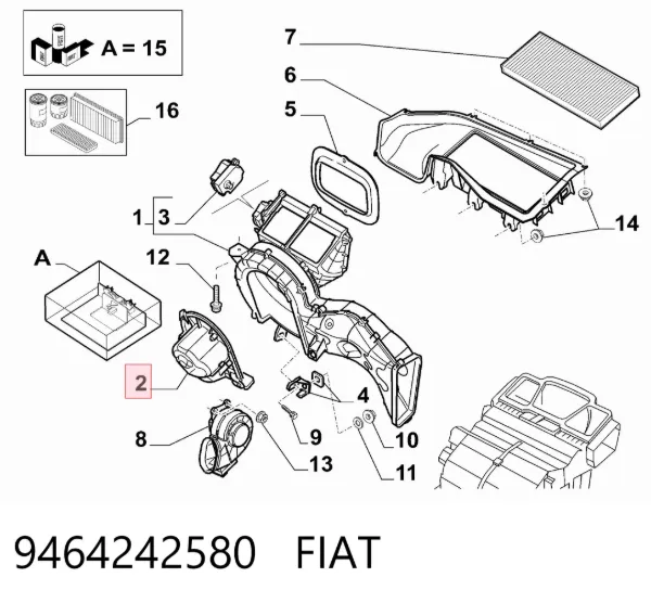 Вентилятор печки 9464242580 Fiat/Alfa/Lancia