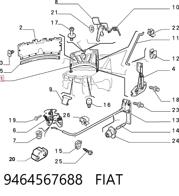 Капот 9464567688 Fiat/Alfa/Lancia