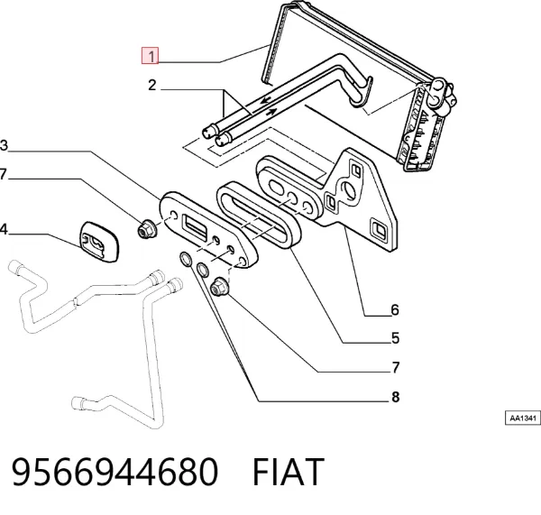 Радиатор печки 9566944680 Fiat/Alfa/Lancia
