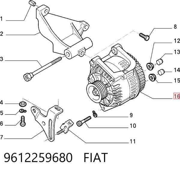 Генератор 9612259680 Fiat/Alfa/Lancia