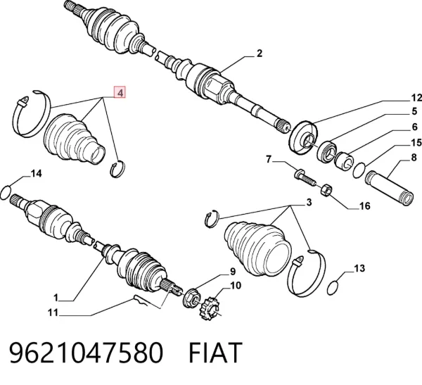 Пыльник ШРУСа внутренний 9621047580 Fiat/Alfa/Lancia