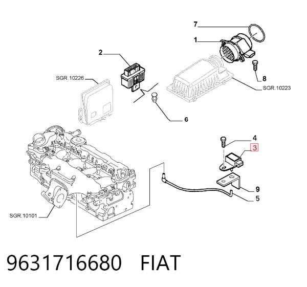 Датчик абсолютного давления 9631716680 Fiat/Alfa/Lancia