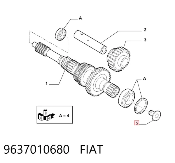 Болт первичного вала КПП 9637010680 Fiat/Alfa/Lancia