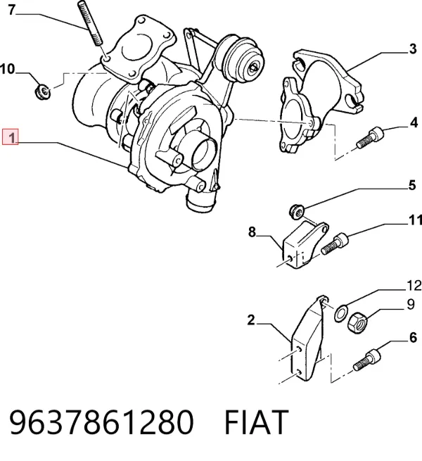 Турбина 9637861280 Fiat/Alfa/Lancia