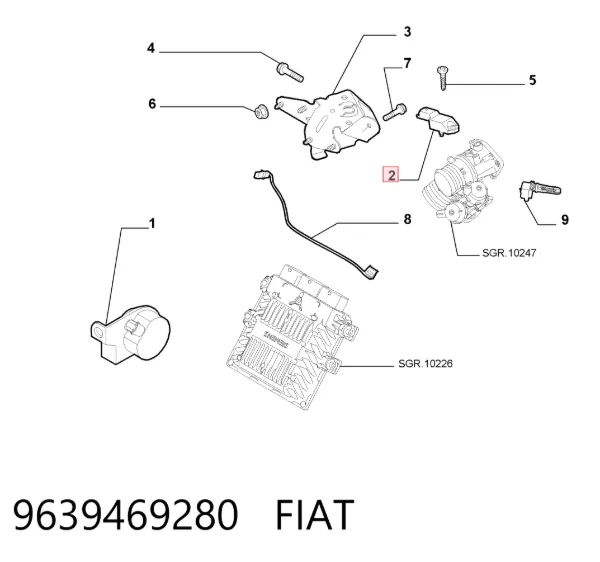 Датчик абсолютного давления 9639469280 Fiat/Alfa/Lancia