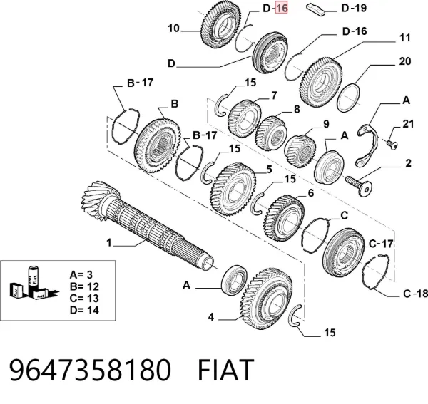 Пружина синхронизатора КПП 9647358180 Fiat/Alfa/Lancia