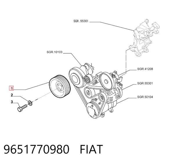 Шкив коленвала 9651770980 Fiat/Alfa/Lancia