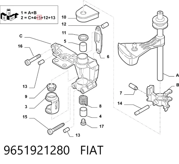 Втулка оси вилки сцепления 9651921280 Fiat/Alfa/Lancia