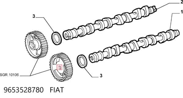 Сальник распредвала 9653528780 Fiat/Alfa/Lancia